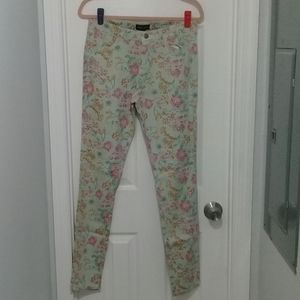 Floral skinny jeans